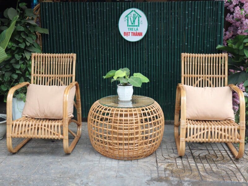 Bàn Ghế Song Mây - BGSM023